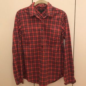 J Crew plaid half button up